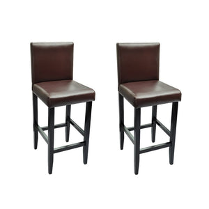 Barhocker Set Dunkelbraun Kunstleder 2er