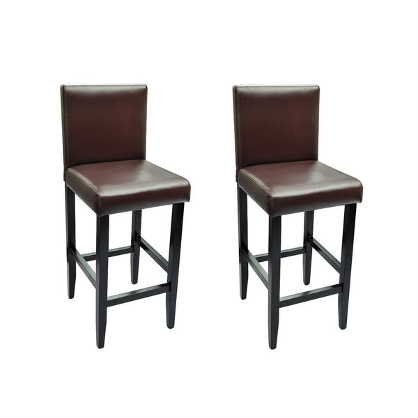 Barhocker Set Dunkelbraun Kunstleder 2er