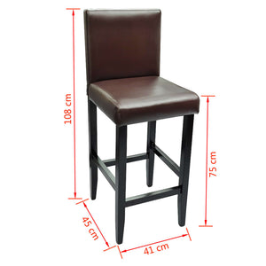 Barhocker Set Dunkelbraun Kunstleder 2er
