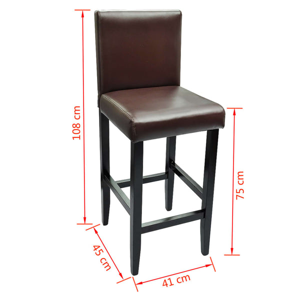 Barhocker Set Dunkelbraun Kunstleder 2er