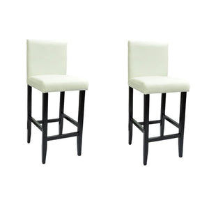 Weiße Kunstleder Barhocker, 2er Set