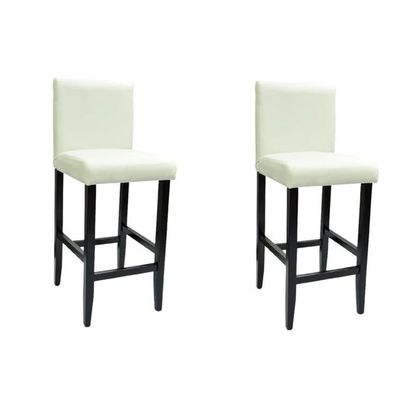 Weiße Kunstleder Barhocker, 2er Set