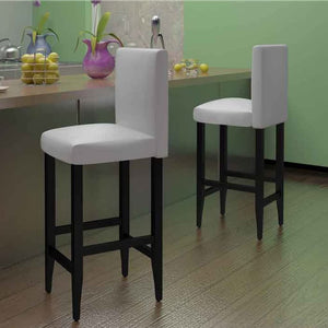 Weiße Kunstleder Barhocker, 2er Set