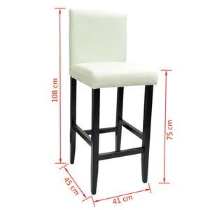 Weiße Kunstleder Barhocker, 2er Set