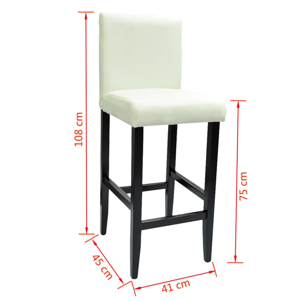 Weiße Kunstleder Barhocker, 2er Set