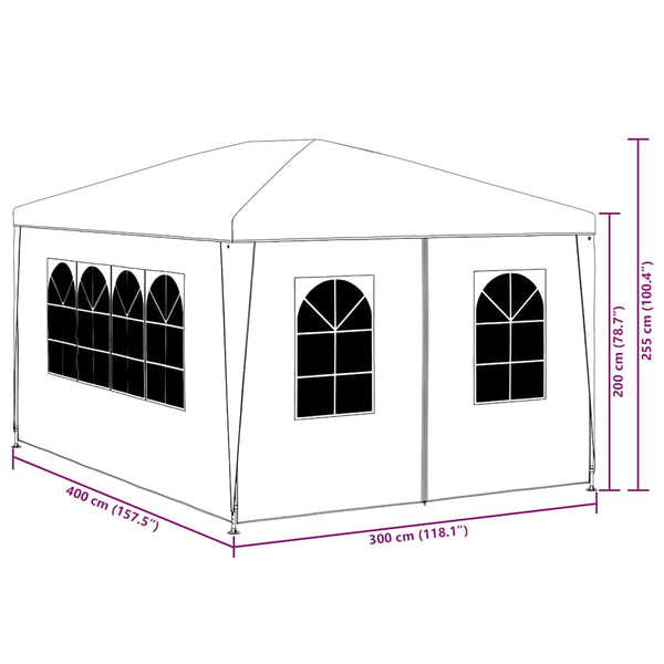 Weißes Partyzelt 3x4 m