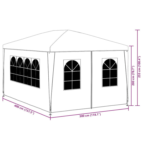 Blaues Partyzelt 3x4 m
