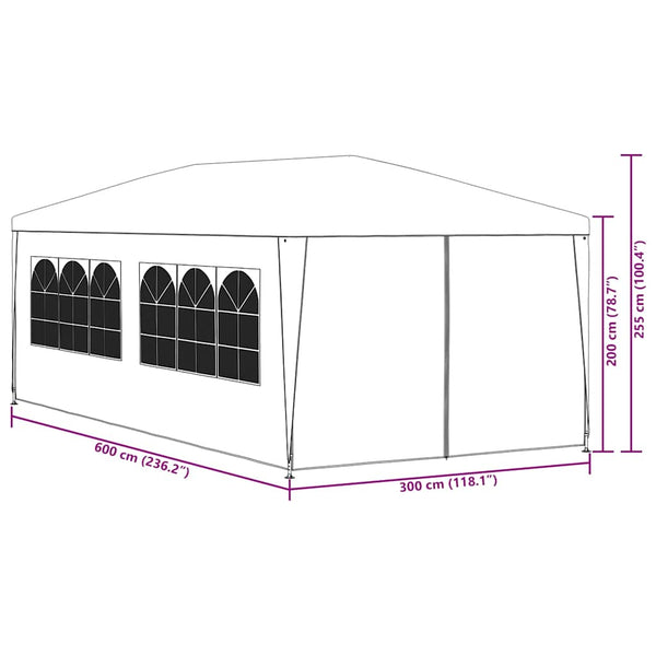 Blaues Partyzelt 3x6 m
