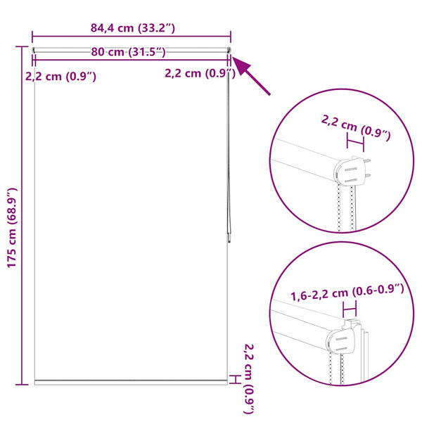 Verdunkelungsrollo 80cm Breit Kaffeebraun 175cm Lang