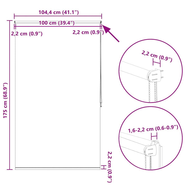Verdunkelungsrollo 100x175 cm Gebrochen Weiß