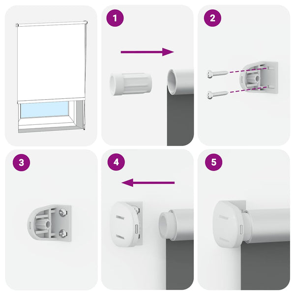 Verdunkelungsrollo, 120 cm breit, Gebrochen Weiß