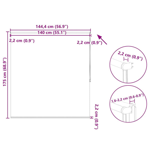 Verdunkelungsrollo 144,4 x 175 cm, Stoffbreite 140 cm, grau