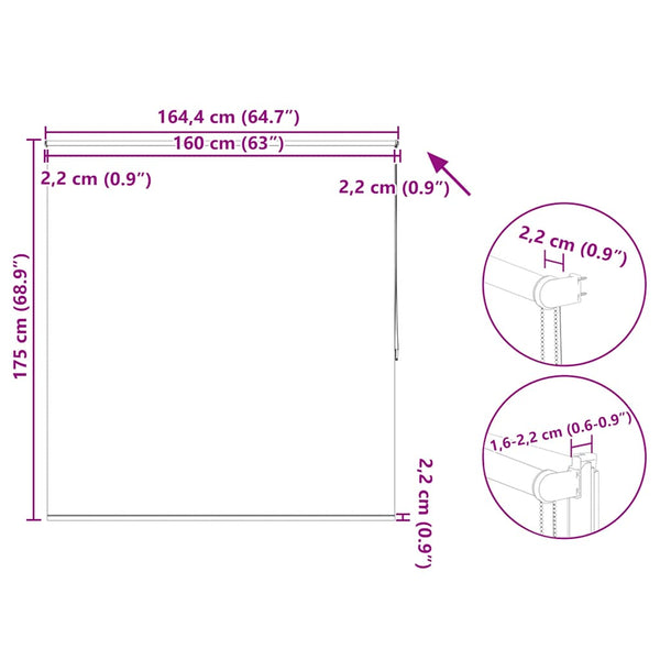 Verdunkelungsrollo, 160cm breit, Kaffeebraun