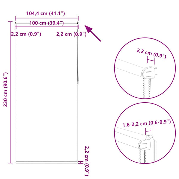 Verdunkelungsrollo 100 cm breit, Kaffeebraun