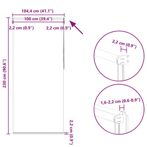 Verdunkelungsrollo 104,4 x 230 cm, Stoffbreite 100 cm, rot