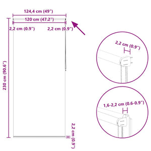 Verdunkelungsrollo Weiß 124,4x230cm