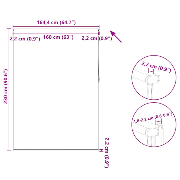 Verdunkelungsrollo Kaffee Braun 160x230 cm