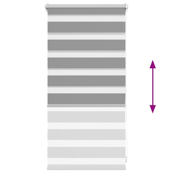 Zebra-Rollo 40,9 x 100 cm, Stoffbreite 36,7 cm, grau