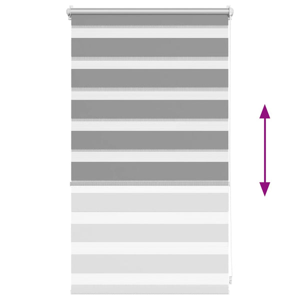 Zebra-Rollo 50,9 x 100 cm, Stoffbreite 46,7 cm, grau