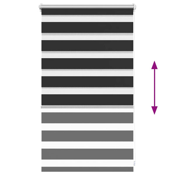 Zebra-Rollo 50,9 x 100 cm, Stoffbreite 46,7 cm, schwarz