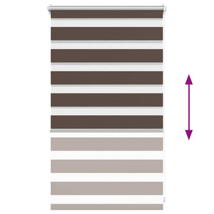 Zebra-Rollo 50,9 x 100 cm, Stoffbreite 46,7 cm, Kaffeebraun