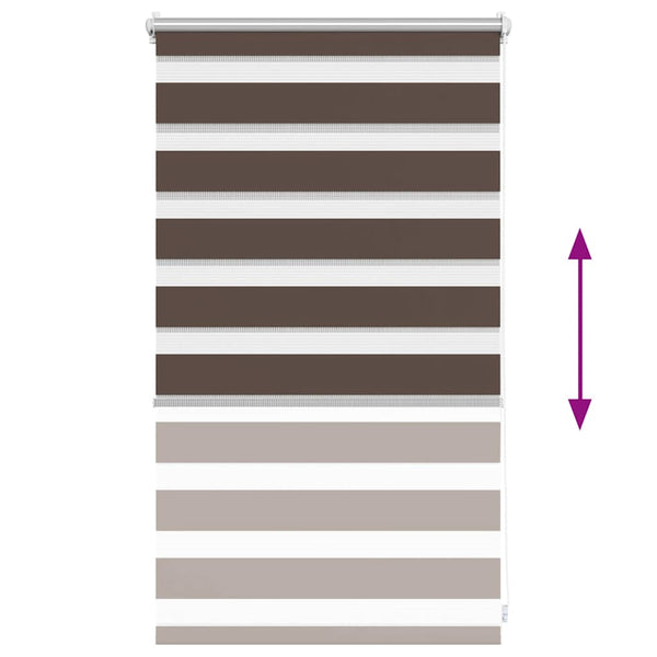 Zebra-Rollo 50,9 x 100 cm, Stoffbreite 46,7 cm, Kaffeebraun
