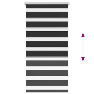 Zebra-Rollo 60,9 x 120 cm, Stoffbreite 56,7 cm, schwarz
