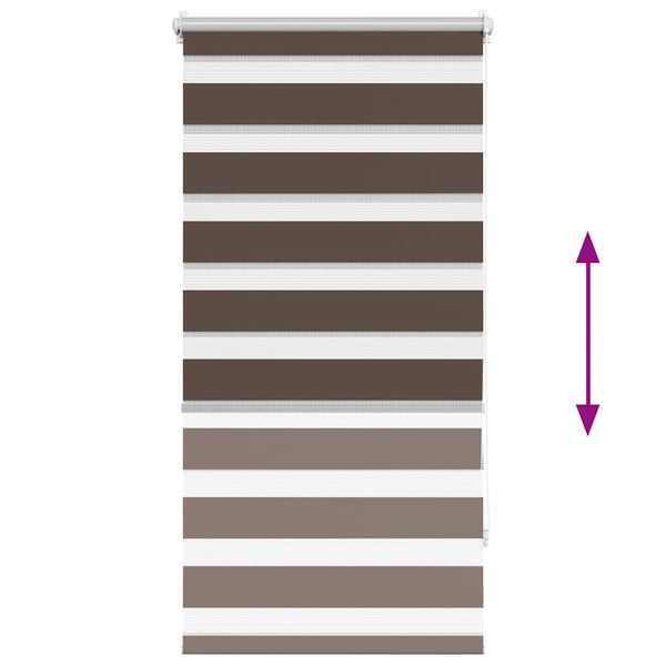 Zebra-Rollo 60,9 x 120 cm, Stoffbreite 56,7 cm, Kaffeebraun
