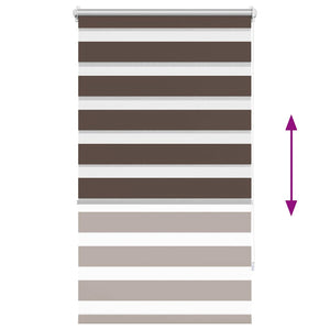 Zebra-Rollo 70,9 x 120 cm, Stoffbreite 66,7 cm, Kaffeebraun