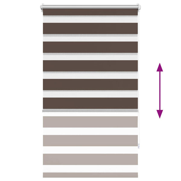Zebra-Rollo 70,9 x 120 cm, Stoffbreite 66,7 cm, Kaffeebraun