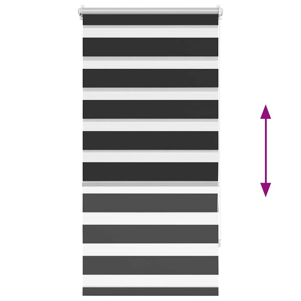 Zebra-Rollo 80,9 x 150 cm, Stoffbreite 76,7 cm, schwarz
