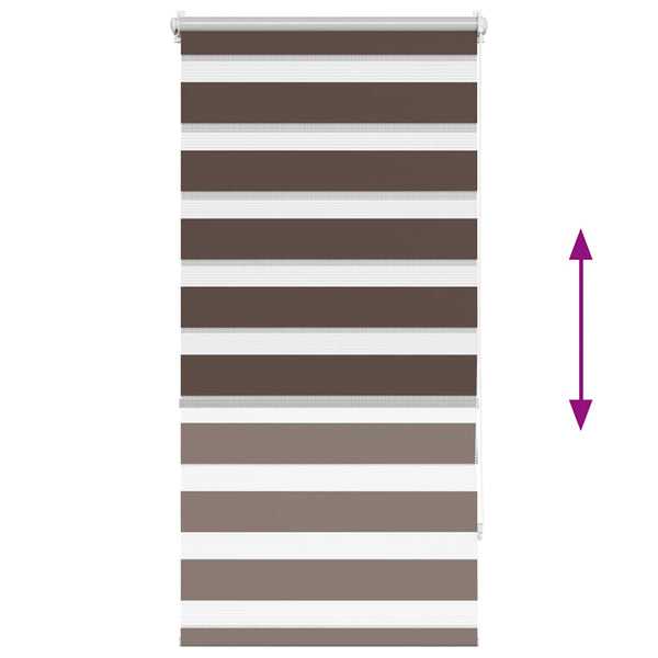 Zebra-Rollo 80,9 x 150 cm, Stoffbreite 76,7 cm, Kaffeebraun