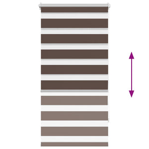 Zebra-Rollo 80,9 x 150 cm, Stoffbreite 76,7 cm, Kaffeebraun