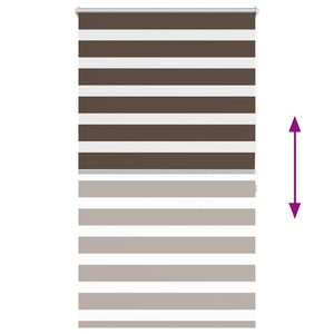 Zebra-Rollo 80,9 x 175 cm, Stoffbreite 76,7 cm, Kaffeebraun