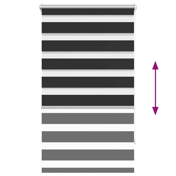 Zebra-Rollo 90,9 x 150 cm, Stoffbreite 86,7 cm, schwarz
