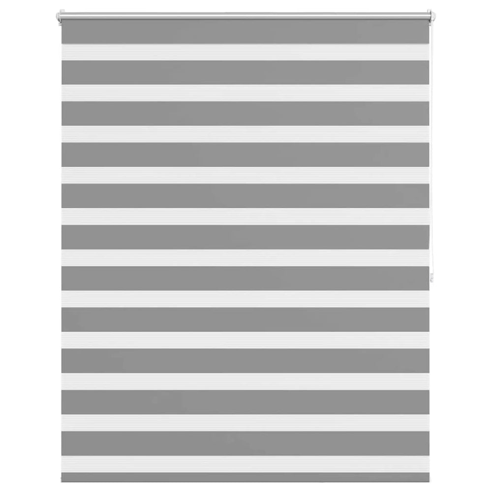 vidaXL Store double enrouleur zébré 120,9 x 175 cm, largeur du tissu 116,7 cm, gris