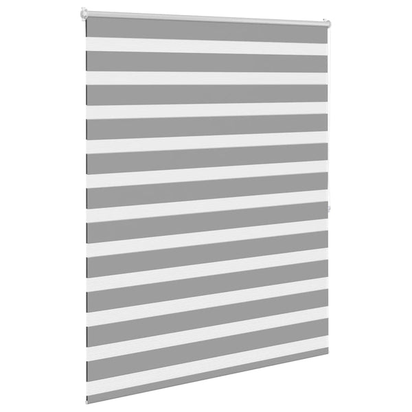vidaXL Store double enrouleur zébré 120,9 x 175 cm, largeur du tissu 116,7 cm, gris