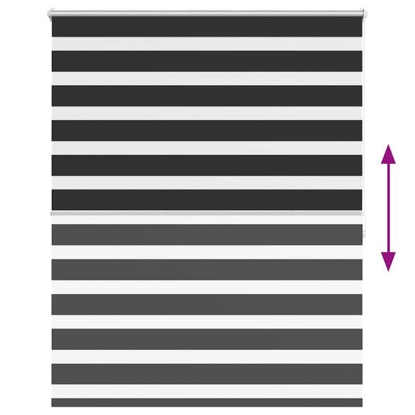 Schwarzes Zebra-Rollo 120,9x175 cm