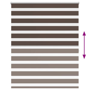 Zebra-Rollo 120,9 x 175 cm, Stoffbreite 116,7 cm, Kaffeebraun
