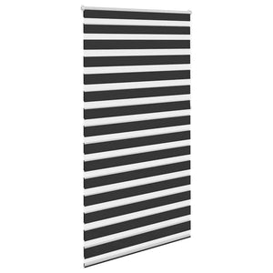 vidaXL Store enrouleur duo zèbre 120,9 x 230 cm, largeur du tissu 116,7 cm, noir