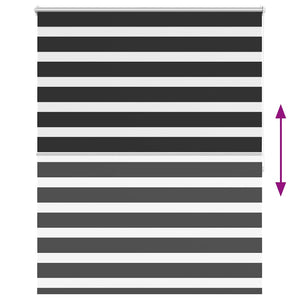 Zebra-Rollo 140,9 x 175 cm, Stoffbreite 136,7 cm, schwarz
