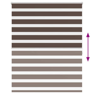 Zebra-Rollo 140,9 x 175 cm, Stoffbreite 136,7 cm, Kaffeebraun