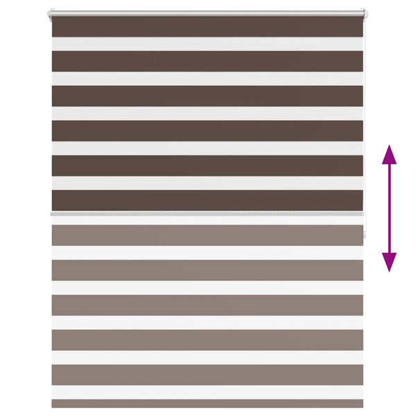 Zebra-Rollo 140,9 x 175 cm, Stoffbreite 136,7 cm, Kaffeebraun