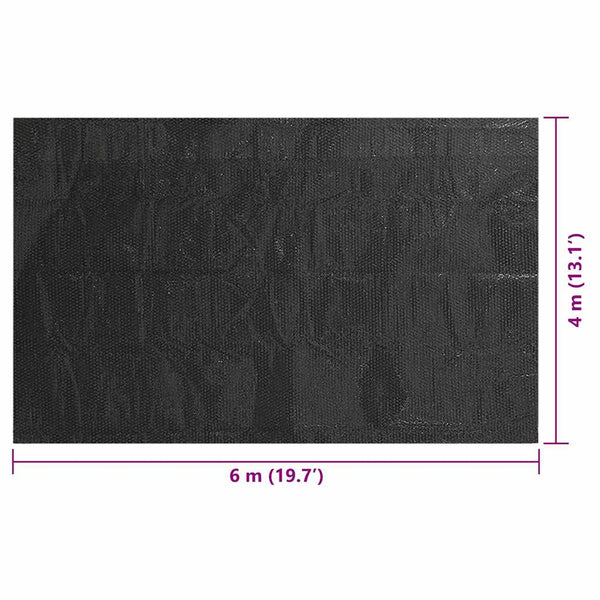 Pool Solarfolie Rechteckig 6x4m, Schwarz
