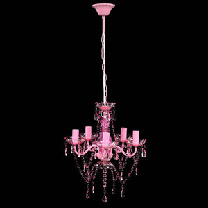 vidaXL Lustre 5 ampoules rose
