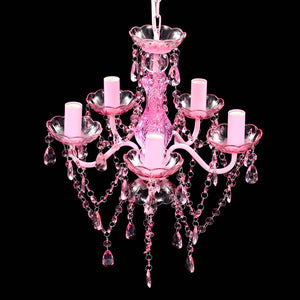 vidaXL Lustre 5 ampoules rose