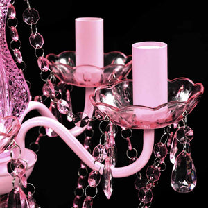 vidaXL Lustre 5 ampoules rose