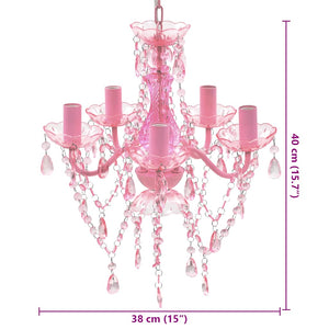 vidaXL Lustre 5 ampoules rose