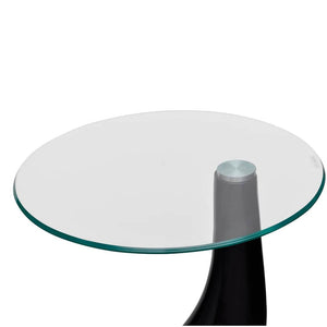 Couchtisch Schwarz Hochglanz mit Glasplatte