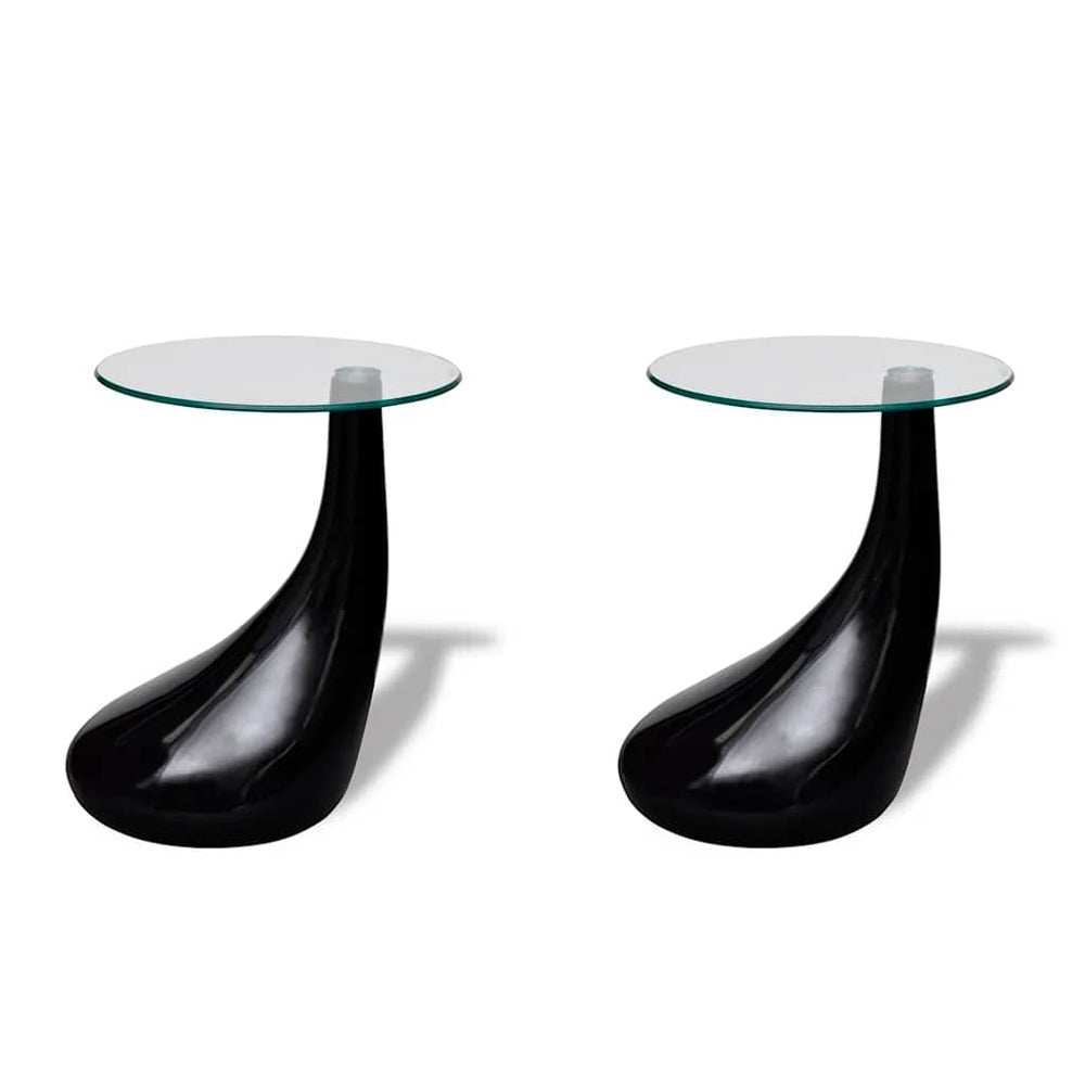 Couchtische, 2er-Set, Schwarz Hochglanz